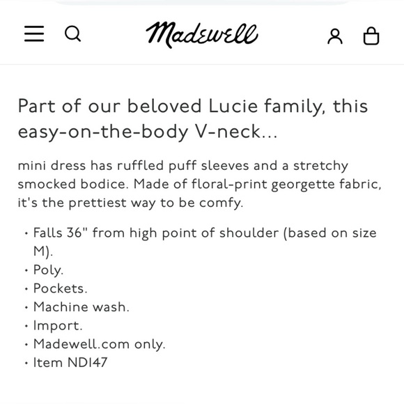 MADEWELL Lucie V-Neck Smocked Mini Dress in Letterpress Floral - Picture 10 of 10